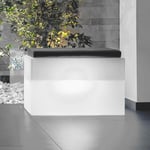 COFFRE DE RANGEMENT HYDROFUGE JARDIN TABOURET COUVERCLE AMOVIBLE LAMPE BLANCHE