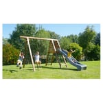 Portique balançoire avec toboggan - Bois - H2,24 m - FLEUR   