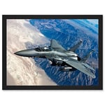 Artery8 Clashman Military US Airforce F-15 Strike Eagle Fighter Photo Artwork Framed Wall Art Print A4