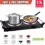 2000W Double Hot Plate Electric Portable Tabletop Cooker Kitchen Camping Hob