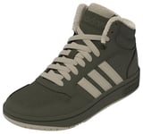 adidas Mixte Hoops Mid 3.0 Shoes Kids Chaussures, Night Cargo/Clay Brown/Core Black, 33.5 EU