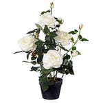 Gasper 3019010-40 Plante Artificielle en Pot en Plastique Blanc Hauteur 68 cm