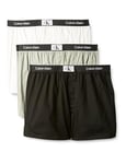 Calvin Klein Men's Boxer Slim 3pk 000nb3412a Boxers, Multicolour (Black, White, Grey Heather), S