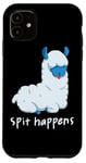 Coque pour iPhone 11 Spitting Lama Happens Spit Alpaga amusant Jeu de mots