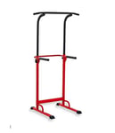 Barre de traction ajustable Station musculation Dips station Chaise romaine (rouge)