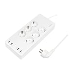 Logilink SH0105 Multiprise Wi-FI Smart Home 6 Prises (6 x CEE 7/3) + 4 x USB-A, contrôlable Via Application, IP20, Compatible Tuya, Prend en Charge Amazon Alexa et Google, 1,8 m, Blanc