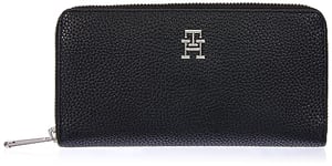 Tommy Hilfiger TH Emblem Large ZA AW0AW15181, Portefeuilles Femme, Noir (Black), OS