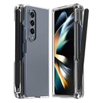 ARAREE NUKIN P S-Pen Slot avec Coque de Protection Double matériau Compatible avec Samsung Galaxy Z Fold 4 5G (2022) Coque légère Transparente en Polycarbonate et TPU