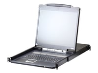 Aten Slideaway Cl5708im - Kvm-Konsoll Med Kvm-Svitsj - 8 Porter - Ps/2, Usb - 17" - Kan Monteres I Rack - 1280 X 1024 @ 75 Hz - 250 Cd/M² - 1000:1 - 5 Ms - Vga - 1U