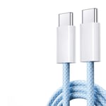 2023 Original USB C-kabel För iPhone 15 Pro Max iPad PD 65W 45W 25W Turboladdsladd Typ C Snabbladdare För Samsung S23 S22 Blue 1m