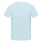 Moschino Mens Taped Hem Logo Light Blue T-Shirt material_cotton - Size 2XL