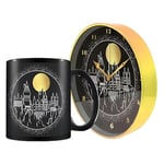 Harry Potter Mug and Alarm Desk Clock Set (Hogwarts Design) Gifts for Women and Men, Gifts for Girls and Boys - Official Merchandise