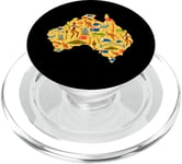 Australia Down Under Culture Australian Flag Map Gift PopSockets PopGrip for MagSafe