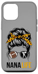 iPhone 13 Pro Nana Life Messy Bun Hair Funny Football Cheer Nana Granny Case