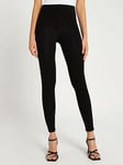 River Island High Waisted Leggings - Black, Black, Size 14, Women