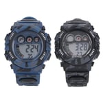 Kids Camouflage Digital Watch Alarm Clock Date Display Split Time On Time Al LVE