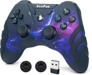 Manette Pc/Ps3 Sans Fil,2,4G Gamepad Pc Avec Double Vibration,Gamer Manette Pc Rechargeable Pour Windows(11/7/8/10),Ps3,Steam,Lapt