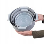 Keittiökulhot 7El + Colander 3L muovi harmaa