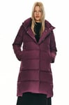 Orolay Veste D'hiver Manteau à Capuche pour Femme en Duvet Garde au Chaud et à la Mode Rouge Foncé S