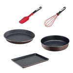 TEFAL Lot 2 ustensiles de cuisine en silicone, Fouet et spatule Maryse + Moule à manqué + Moule à tarte + Plaque à pâtisserie, Revêtement antiadhésif