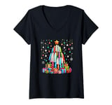 Womens Christmas Tree Knife Chef Cooking Cook Chefs Cooks V-Neck T-Shirt