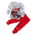 Barnens Spiderman Superman Batman Pyjamas Set Sovkläder Nattkläder Pjs[HK] Red Grey Spiderman 4 Years