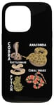 Coque pour iPhone 13 Pro Différents types de serpents pour les amateurs de serpents Reptile Zoo