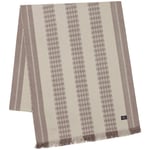 Lexington-Jacquard Striped Bordløber 250x50 cm, Hvid/Beige