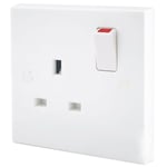 1 GANG PLUG SOCKET 13 Amp Switched Wall Mounted Electrical Appliance Outlet UK