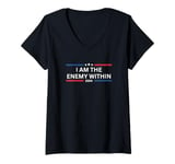 Womens I Am The Enemy Within Kamala Harris 2024 V-Neck T-Shirt