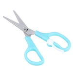 (Blue)Food Shears Stainless Steel Baby Scissors Food Scissor With Plastic Cover