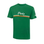 Wilson Homme T-Shirt, PARIS 2021 TECH T-SHIRT, Polyester/Coton, Vert (Amazon) / Blanc / Orange, Taille XL, WRA800301XL