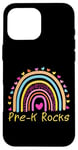 iPhone 16 Pro Max First Day Of Pre-K Rocks Teacher Rainbow Case