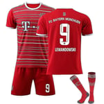 Lewandowski #9 tröja 2022-2023 Ny säsong fotboll T-shirts Set för barn och ungdomar 2223 Barcelona Home Vuxna barn Komfort fotboll Tröjor Bayern Munich Home M