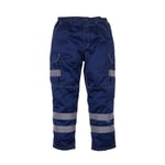 Yoko Hi vis polycotton cargo trousers - Navy - 38 Long