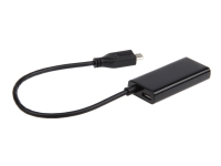 Cablexpert A-MHL-002 - Adapter för video / ljud - HDMI, Mikro-USB typ B (endast ström) hona till mikro-USB typ B hane - 16 cm