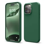 elago Compatible with iPhone 15 Pro Max, Liquid Silicone Case, Full Body Protection Shockproof Soft Microfiber Lining Anti-Scratch 6.7 inches (Alpine Green)