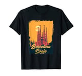 Vintage Barcelona Sagrada Familia Gaudi Basilica Of Spain T-Shirt