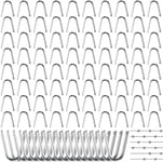 100 Pièces Clous, Crampons en Acier Galvanisé, Clou de Clôture en Forme de U, Crampillons pour Cloture, Crampon Cloture en Fer, pour Fixer Clôtures Jardin et Fil de Fer Barbelé Grillage a Poule