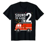 Youth Fire Truck 2nd Birthday Boy 2 Year Old Firefighter T-Shirt