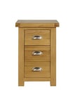 Birlea Woburn Large 3 Drawer Bedside, Wood, Oak, 38 x 45 x 65 cm