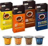 Elite Coffee Espresso Pods Nespresso Compatible Capsules | 40 Single Serve Espresso Pods Variety Pack | Fresh Single Source Ground Coffee Beans in 4 Strengths - Mild, Medium, Bold, and Intense