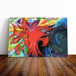 Big Box Art Canvas Print Wall Art Franz Marc Fighting Forms 2 | Mounted and Stretched Box Frame Picture | Home Decor for Kitchen, Living, Dining Room, Bedroom, Hallway, Multi-Colour, 24x16 Inch