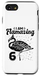 Coque pour iPhone SE (2020) / 7 / 8 I am Flamazing 6 Years Old – Fête d'anniversaire flamant rose