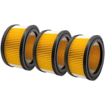 vhbw Lot de 3x filtres à cartouche compatible avec Kärcher WD 4.500, WD 5, WD 5.200M, WD 5.300 aspirateur à sec ou humide - Filtre plissé