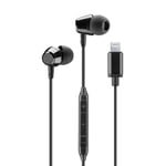 Music Sound | Écouteurs à Fil ergonomiques in-Ear, avec connecteur Lightning MFI - Noir