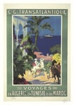 BATEAU ALGèRIE TUNISIE MAROC - POSTER HQ 40x60cm d'uneAFFICHE VINTAGE