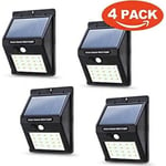 APPLIQUE EXTERIEURE Lampe Solaire Extérieur 4-Pack 20 Led Lumière Solaire Extérieur Etanche avec Détecteur de Movement éclairage