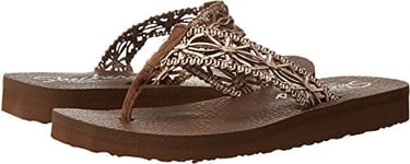 Skechers Women's Meditation-Ocean Breeze Flip-Flop, Brown, 3 UK