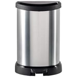 CURVER Deco Bin METALLIC'S 20 L, black/silver metallic, 30.3 x 26.8 x 44.8 cm